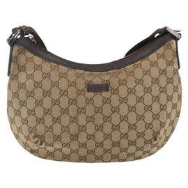GUCCI GG Canvas Shoulder Bag Beige Silver 181092 Auth 151600 - 0