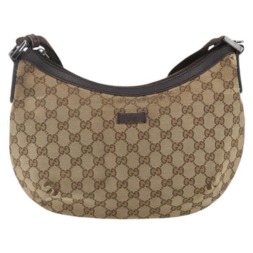 GUCCI GG Canvas Shoulder Bag Beige Silver 181092 Auth 151600 - 0