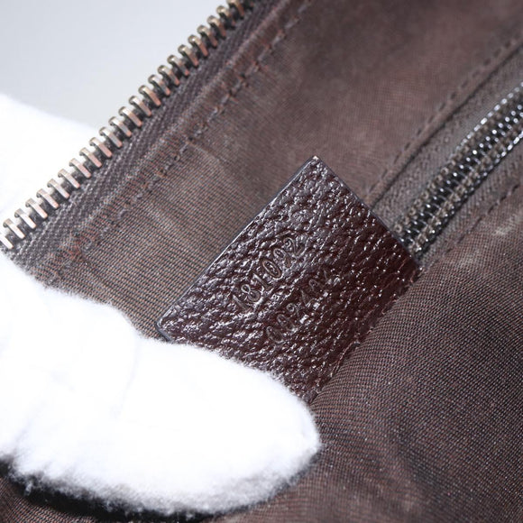 GUCCI GG Canvas Shoulder Bag Beige Silver 181092 Auth 151600