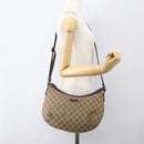 GUCCI GG Canvas Shoulder Bag Beige Silver 181092 Auth 151600-23