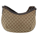 GUCCI GG Canvas Shoulder Bag Beige Silver 181092 Auth 151600-3