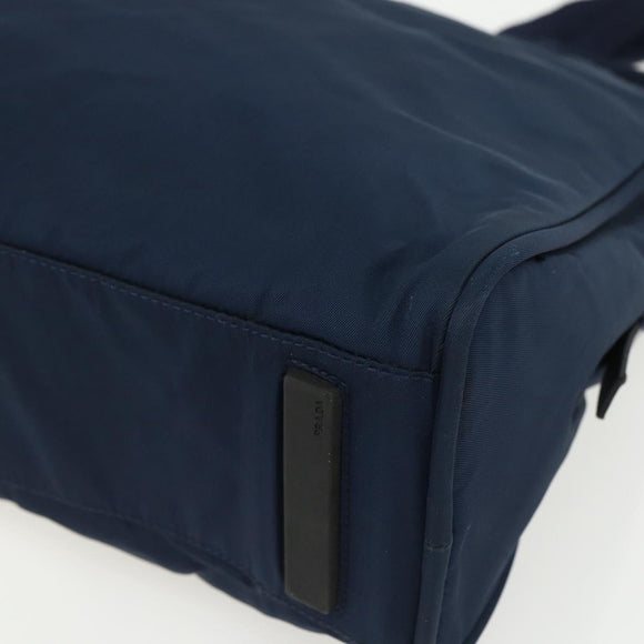 PRADA Hand Bag Nylon Navy Silver Auth 151601