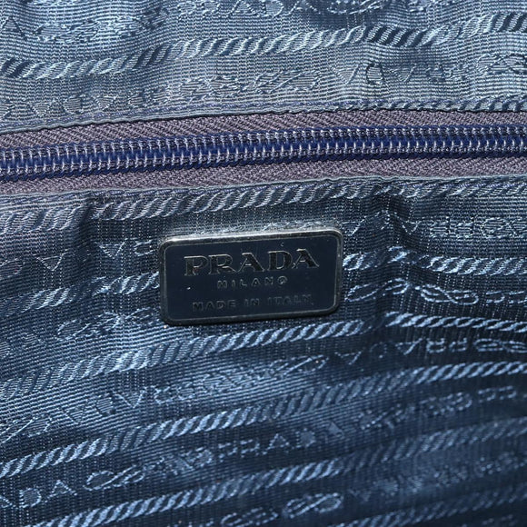PRADA Hand Bag Nylon Navy Silver Auth 151601