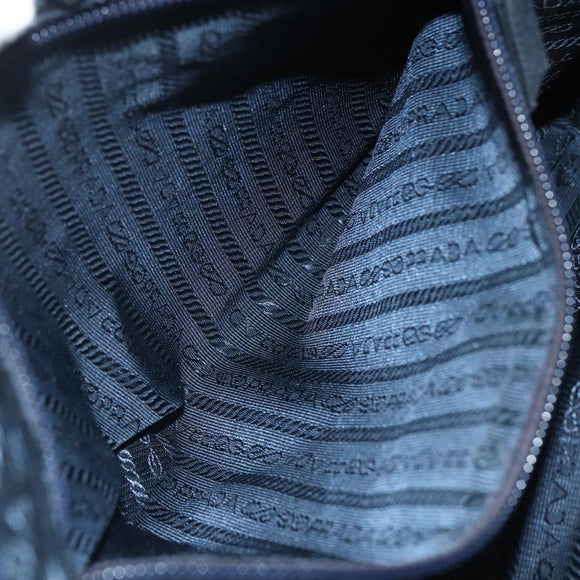 PRADA Hand Bag Nylon Navy Silver Auth 151601