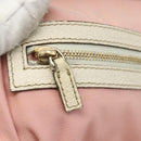 GUCCI GG Canvas Sherry Line Tote Bag Pink Gold khaki 137396 Auth 151602-16