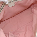 GUCCI GG Canvas Sherry Line Tote Bag Pink Gold khaki 137396 Auth 151602-17