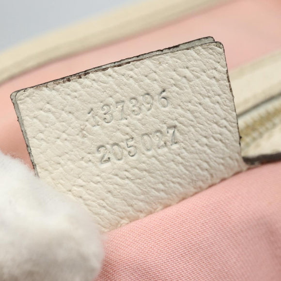 GUCCI GG Canvas Sherry Line Tote Bag Pink Gold khaki 137396 Auth 151602