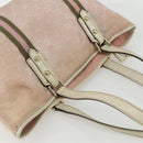 GUCCI GG Canvas Sherry Line Tote Bag Pink Gold khaki 137396 Auth 151602-6