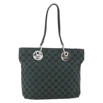 GUCCI GG Canvas Tote Bag Black Silver 285585 Auth 151603 - 0