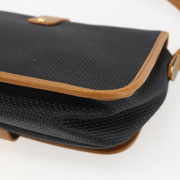 SAINT LAURENT Shoulder Bag Canvas Black Gold Auth 151604