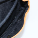 SAINT LAURENT Shoulder Bag Canvas Black Gold Auth 151604-15