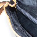 SAINT LAURENT Shoulder Bag Canvas Black Gold Auth 151604-16