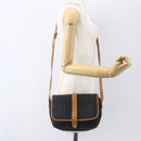 SAINT LAURENT Shoulder Bag Canvas Black Gold Auth 151604-19