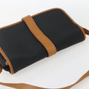 SAINT LAURENT Shoulder Bag Canvas Black Gold Auth 151604-6