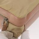 PRADA Shoulder Bag Nylon Beige Silver Auth 151605-15