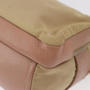 PRADA Shoulder Bag Nylon Beige Silver Auth 151605-16