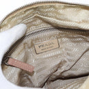 PRADA Shoulder Bag Nylon Beige Silver Auth 151605-9