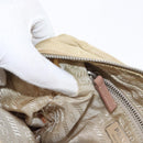 PRADA Shoulder Bag Nylon Beige Silver Auth 151605-23