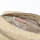 PRADA Shoulder Bag Nylon Beige Silver Auth 151605-25