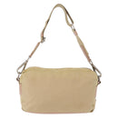 PRADA Shoulder Bag Nylon Beige Silver Auth 151605-2