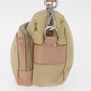PRADA Shoulder Bag Nylon Beige Silver Auth 151605-3