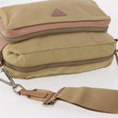 PRADA Shoulder Bag Nylon Beige Silver Auth 151605-7