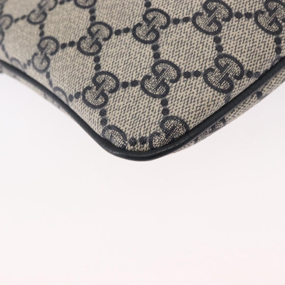 GUCCI GG Supreme Sherry Line Shoulder Bag PVC Navy Gold 904 02 047 Auth 151607