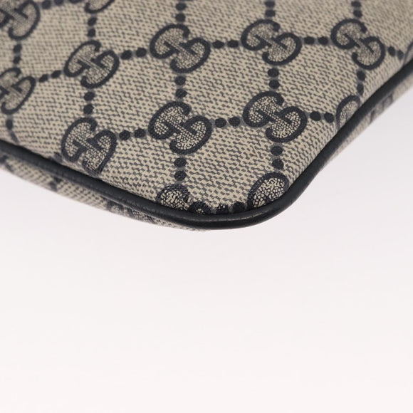 GUCCI GG Supreme Sherry Line Shoulder Bag PVC Navy Gold 904 02 047 Auth 151607