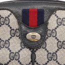 GUCCI GG Supreme Sherry Line Shoulder Bag PVC Navy Gold 904 02 047 Auth 151607-15