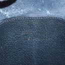 GUCCI GG Supreme Sherry Line Shoulder Bag PVC Navy Gold 904 02 047 Auth 151607-16