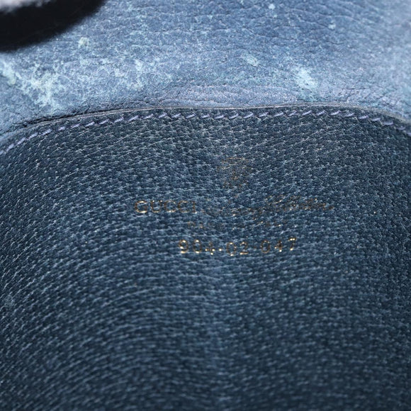 GUCCI GG Supreme Sherry Line Shoulder Bag PVC Navy Gold 904 02 047 Auth 151607