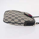 GUCCI GG Supreme Sherry Line Shoulder Bag PVC Navy Gold 904 02 047 Auth 151607-4