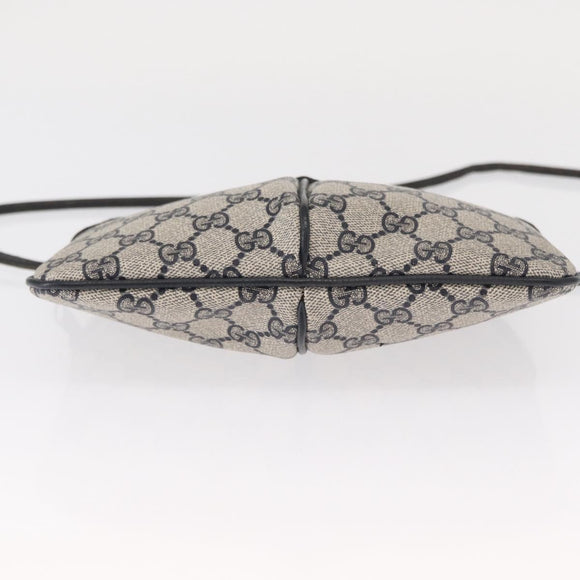 GUCCI GG Supreme Sherry Line Shoulder Bag PVC Navy Gold 904 02 047 Auth 151607