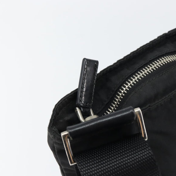 PRADA Shoulder Bag Nylon Black Silver Auth 151608