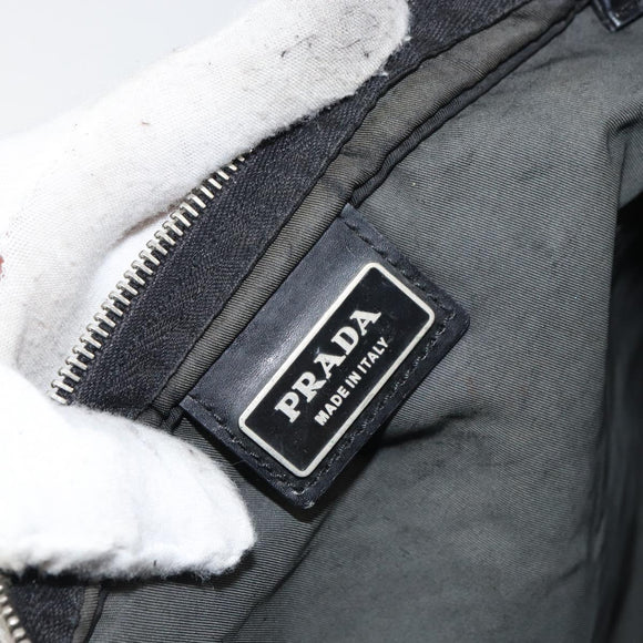 PRADA Shoulder Bag Nylon Black Silver Auth 151608