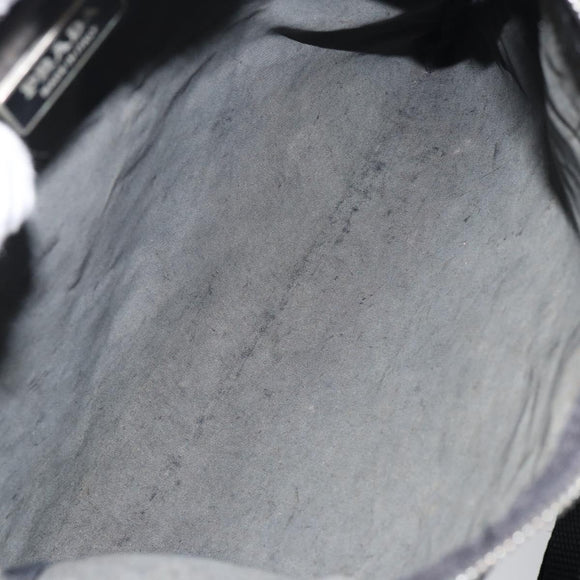 PRADA Shoulder Bag Nylon Black Silver Auth 151608