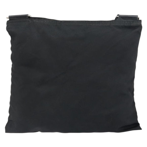 PRADA Shoulder Bag Nylon Black Silver Auth 151608