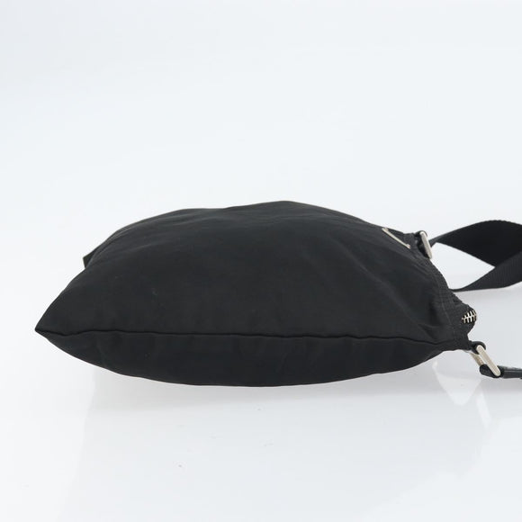 PRADA Shoulder Bag Nylon Black Silver Auth 151608