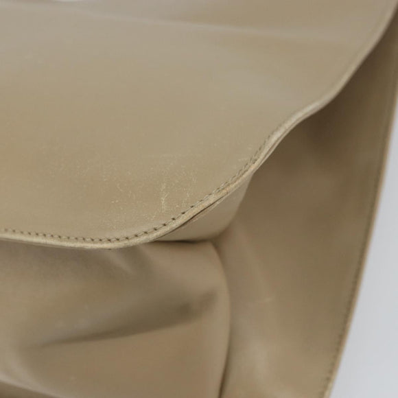 GUCCI Shoulder Bag Leather Beige Silver 001 3167 Auth 151609