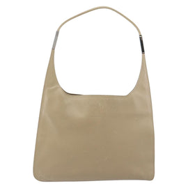 GUCCI Shoulder Bag Leather Beige Silver 001 3167 Auth 151609 - 0