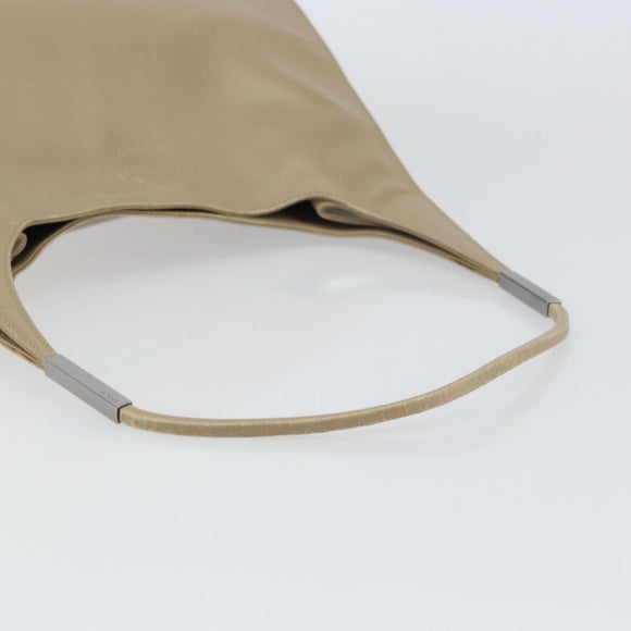 GUCCI Shoulder Bag Leather Beige Silver 001 3167 Auth 151609