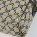 GUCCI GG Supreme Sherry Line Hand Bag PVC Navy Gold Auth 151610-9