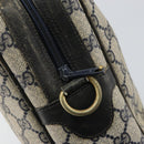 GUCCI GG Supreme Sherry Line Hand Bag PVC Navy Gold Auth 151610-10