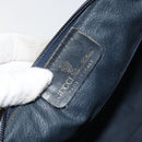 GUCCI GG Supreme Sherry Line Hand Bag PVC Navy Gold Auth 151610-19