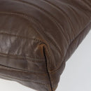 GUCCI Shoulder Bag Leather Brown Silver Auth 151611-10