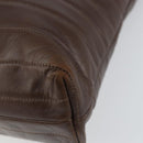 GUCCI Shoulder Bag Leather Brown Silver Auth 151611-12