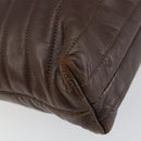 GUCCI Shoulder Bag Leather Brown Silver Auth 151611-13