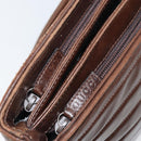 GUCCI Shoulder Bag Leather Brown Silver Auth 151611-15