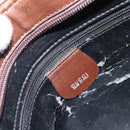 GUCCI Shoulder Bag Leather Brown Silver Auth 151611-16