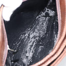 GUCCI Shoulder Bag Leather Brown Silver Auth 151611-17